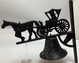 VTG. CAST IRON HORSE & CARRIAGE BELL