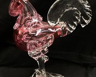 ART GLASS ROOSTER, 8.5’’ H