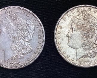 (2) 1878-S MORGAN SILVER DOLLARS
