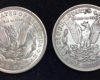 (2) 1921-P MORGAN SILVER DOLLARS