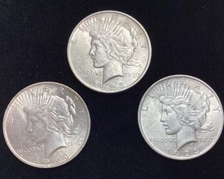 (3) 1923 SILVER PEACE DOLLARS