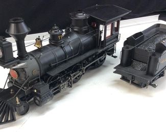 BALDWIN NARROW GAUGE 2-6-0 MOGUL YELLOW PINE LUMBER COMPANY 1/20 SCALE TRAIN #81496 w SOUND & BOX,