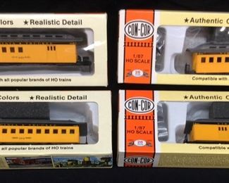 (4) CON-CUR 1/87 HO SCALE TRAIN CARS