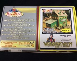 (3) BAR MILLS SCALE MODELS, WHISTLESTOP JUNCTION, EARLS OIL CO. & WATERFRONT WILLIES,