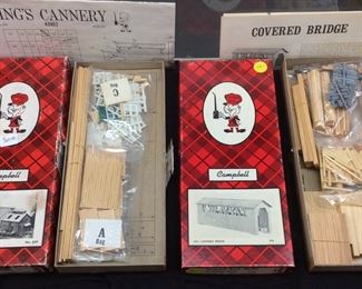 (2) VTG. CAMPBELL HO SCALE MODELS, KINGS CANNERY #439 & COVERED BRIDGE #306,