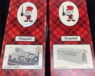 (2) VTG. CAMPBELL HO SCALE MODELS, KINGS CANNERY #439 & COVERED BRIDGE #306,