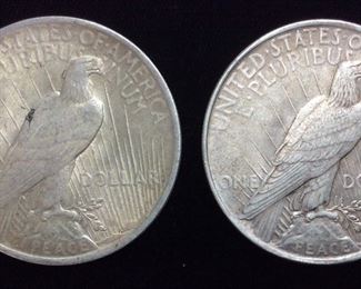 (2) 1923 SILVER PEACE DOLLARS