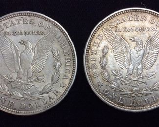 (2) 1921-P MORGAN SILVER DOLLARS