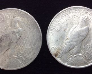(2) 1922 SILVER PEACE DOLLARS