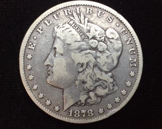 KEY DATE 1878-P MORGAN SILVER DOLLAR,