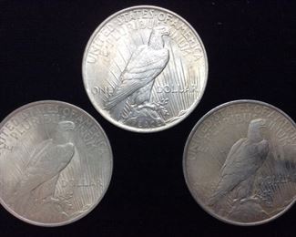 (3) 1922 SILVER PEACE DOLLARS