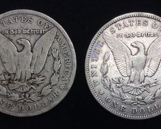 (2) 1901-O MORGAN SILVER DOLLARS
