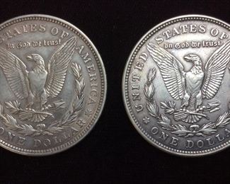 (2) 1921-P MORGAN SILVER DOLLARS