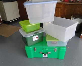 All sizes of storage bins