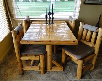 Solid wood table and chair set
