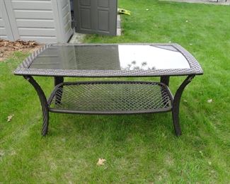 Large glass topped table