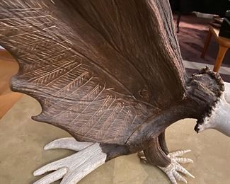 Double Eagle, Oddity From An Artist In Alaska.  Made from Real Moose Antlers.  Unusual Art.