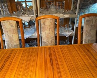 Mid Century Teak Dining Set, 6 Place or With 3 Leafs Turn Into 12 Seatings