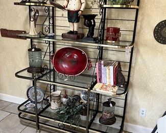 Bakers rack and decor