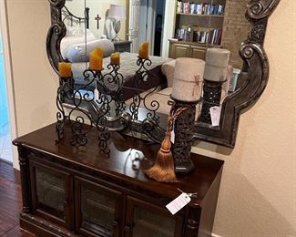 Very large mirror ,tv stand cabiney