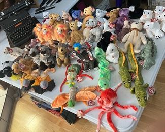 A zoo of beanie babies (some sort of rare) by TY.
