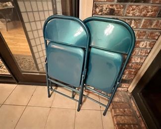 The prettiest color of folding chairs I’ve ever seen; these look like a late 60’s VW dune buggy, but require no gas!