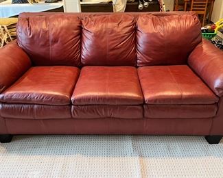 Ashley Furniture “Ox Blood” Colored Leather Sofa~$495.00