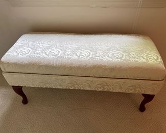 Cream Colored Floral Storage Bench
$75.00