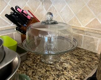 Glass Cake Stand & Dome~$20.00
