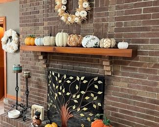 Lots of fall decor pumpkins - some glass

Fireplace Screen Not For Sale