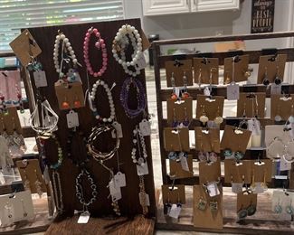 Costume bracelets and earrings all new 