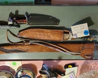 Antique Acero Fundido Guarantizado No. 22 Machete, bowie knives