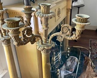 Larger size bronze candelabra there are a pair--French 