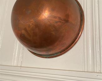 Copper pots one of a pair