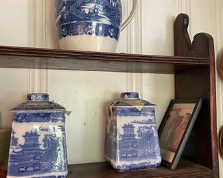 Several antique wall shelves 