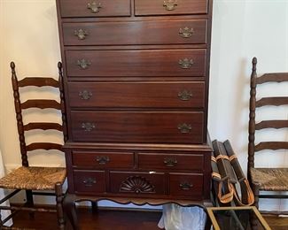 One of a pair of Ladderbacks flanking Highboy 