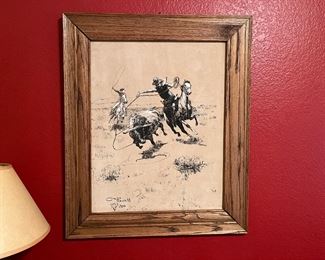 Suede painting signed C. M. Russell 1904