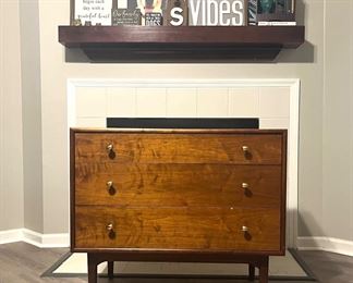 Mid Century Modern Walnut dresser 1959
Drexel 3 drawer chest: 36 x 31
By Drexel $648

All Drexel pieces able to fit together as a continuous piece 