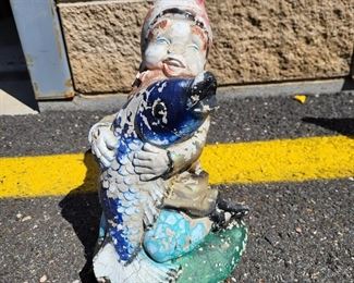 #9 - $20.00 Toms River - Cement gnome holding a fish 