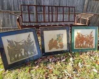 #19 - $50.00 Toms River CW - Artwork - 3 framed rubbings - some condition issues