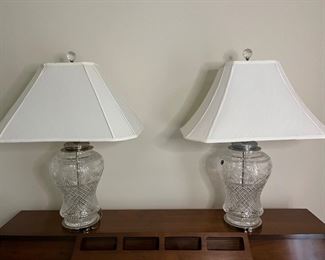 Stuart Crystal Table Lamps. 16” tall base,  30% led, 
Very heavy

Price:  $300 pair