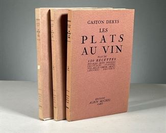 (3PC) LES PLATS AU VIN | Three copies of Les Plats au Vin by Gaston Derys, 1937, Paris: Editions Albin Michel; paperbound, two with glassine covers. 