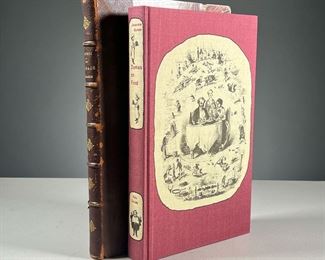 (2PC) DUMAS & OTHER COOKBOOKS | Including L'Alsace Gourmande by Georges Spetz with illustrations by Mlle Jeanne Riss, pub. 1914, Strasbourg; plus Dumas on Food, pub. London: The Folio Society, 1978, in illustrated hardcover binding and a slip case
