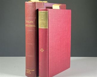 (2PC) FRENCH & ENGLISH COOK BOOKS | Large format bindings, including: La Charcuterie Francaise & Etrangere by A. Le Pelerin, 1907, vol. I & II; and Douglas's Encyclopedia, London, n.d., second edition. 