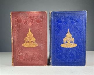 (2PC) FRANCATELLI'S ROYAL CONFECTIONER | Including two copies of The Royal English and Foreign Confectioner by Charles Elme Francatelli, pub. Chapman and Hall, London, 1862, one in blue binding, the other in red, both with gilt tooled spines and covers