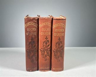 (3PC) FRANCATELLI'S COOK'S GUIDE | Three copies of The Cook's Guide, and Housekeeper's & Butler's Assistant by Charles Elme Francatelli, 1888, London, in illustrated binding. 