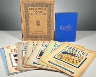 AMERICAN COOKERY ETC. | Including:
A facsimile edition of What Mrs. Fisher Knows About Old Southern Cooking, from the 1881 edition
Several volumes of American Cookery, 1941-1943
Gold Medal Flour Cook Book published by Washburn-Crosby Co., 1910
Item Code: 7C-642