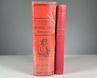 (2PC) FRENCH COOKBOOKS | Including Nouvelle Cuisine Bourgeoise by Urbain Dubois, n.d., 29th edition, and Le Repertoire de la Charcuterie by Fernand Michel, c. 1933