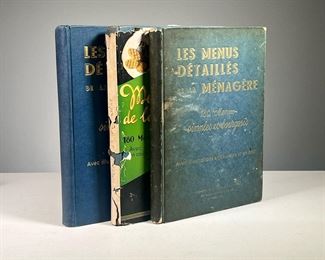 (3PC) MENUS DETAILLES DE LA MENAGERE | Three copies of Les Menus Detailles de la Menagere: 180 Menus Simples et Bourgeois by Henri-Paul Pellaprat, 1937, one with dust jacket