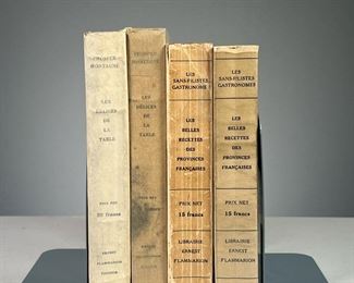 (4PC) E. FLAMMARION COOKBOOKS | Includes:
2 Copies of Les Belles Recettes des Provinces Francaises (1929)
2 Copies of Les Delices de La Table, ou les Quatre Saisons Gourmandes (1931)